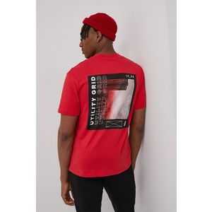Bavlnené tričko Jack & Jones červená farba, s potlačou vyobraziť