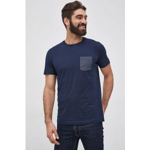 Bavlnené tričko Selected Homme tmavomodrá farba, jednofarebné vyobraziť