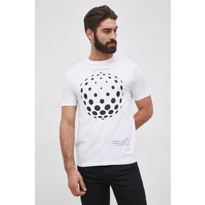 Bavlnené tričko Armani Exchange biela farba, s potlačou vyobraziť