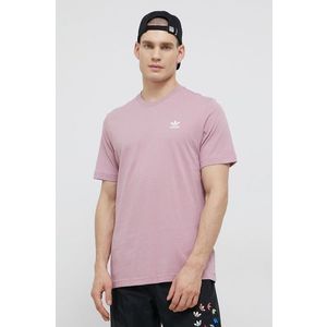 Bavlnené tričko adidas Originals ružová farba, jednofarebné vyobraziť