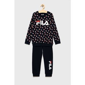 Detské bavlnené pyžamo Fila tmavomodrá farba, vzorované vyobraziť