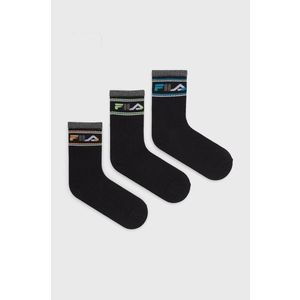 Detské ponožky Fila (3-pack) čierna farba vyobraziť