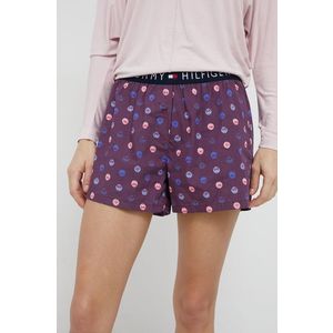Pyžamové šortky Tommy Hilfiger dámske, fialová farba vyobraziť