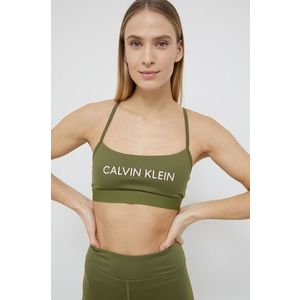 Podprsenka Calvin Klein Performance zelená farba, jednofarebná vyobraziť
