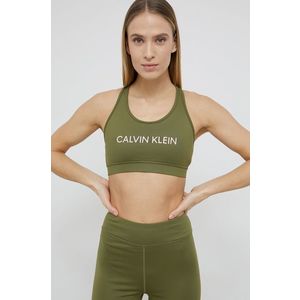 Podprsenka Calvin Klein Performance zelená farba, jednofarebná vyobraziť