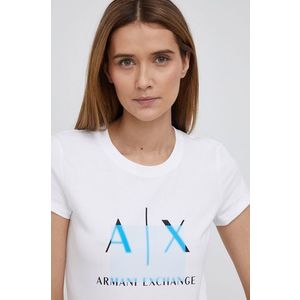 Tričko Armani Exchange dámske, biela farba vyobraziť