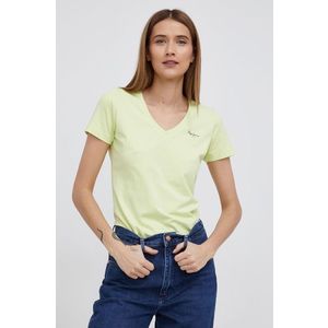 Tričko Pepe Jeans Violette dámske, zelená farba vyobraziť
