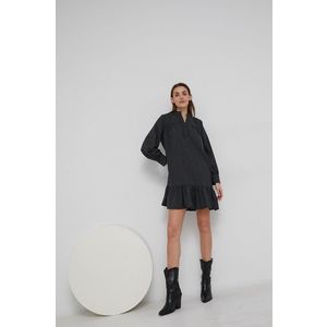 Bavlnené šaty Answear Lab čierna farba, mini, áčkový strih vyobraziť