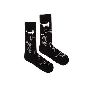 Čierno-biele ponožky Čaukymňauky vyobraziť