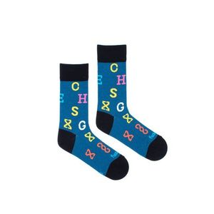 Modré vzorované ponožky Céčka vyobraziť