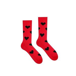 Červené vzorované ponožky Srdiečko červené vyobraziť