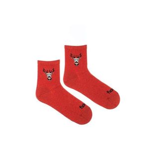 Červené trojštvrťové ponožky Jeleň rebrovaný vyobraziť