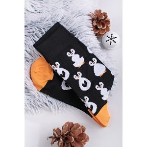 Čierno-oranžové vzorované ponožky Nočný Pingu vyobraziť