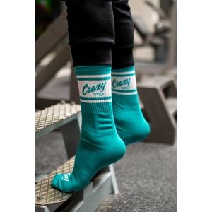 Tyrkysové vysoké športové ponožky Crazystep vyobraziť