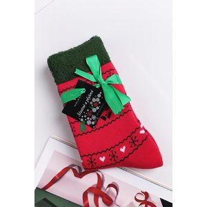 Červené vzorované froté ponožky Vianožky vyobraziť