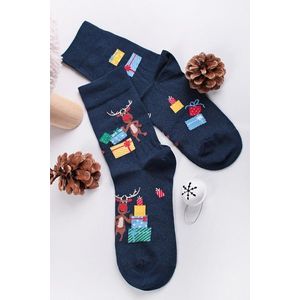 Pánske tmavomodré vianočné ponožky 865 vyobraziť