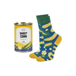 Viacfarebné vzorované ponožky v plechovke Sweet Corn vyobraziť
