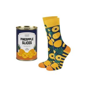 Viacfarebné vzorované ponožky v plechovke Pineapple vyobraziť