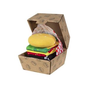 Viacfarebné vzorované ponožky v krabičke Hamburger vyobraziť