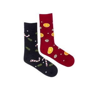 Čierno-červené vzorované ponožky Xmas Mood vyobraziť