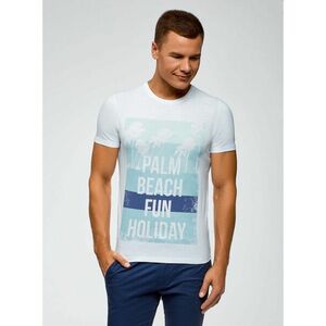 Tričko bavlnené s potlačou "palmy" OODJI vyobraziť