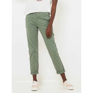 Zelené skrátené straight fit nohavice CAMAIEU vyobraziť