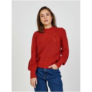 Červený rebrovaný sveter Jacqueline de Yong Pretty vyobraziť