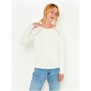 Biely ľahký sveter s ozdobnými detailmi CAMAIEU vyobraziť