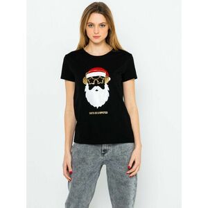 Čierne tričko s vianočným motívom CAMAIEU vyobraziť