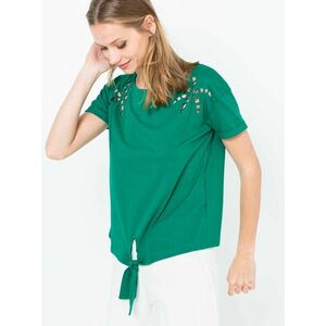 Zelené tričko so zaväzovaním vpredu CAMAIEU vyobraziť