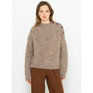 Hnedý vlnený sveter z alpaky CAMAIEU vyobraziť