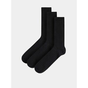 Balenie troch párov čiernych ponožiek Selected Homme Pete vyobraziť