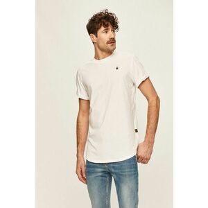 Bavlnené tričko G-Star Raw biela farba, jednofarebné vyobraziť