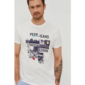 Tričko Pepe Jeans MILES pánske, biela farba, s potlačou vyobraziť