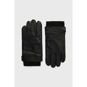 Kožené rukavice Strellson pánske, čierna farba vyobraziť