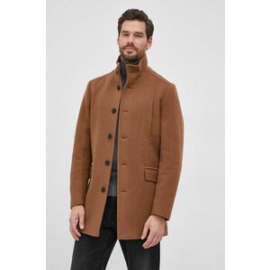 Vlnený kabát Selected hnedá farba, prechodný vyobraziť