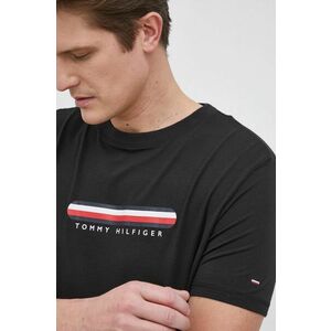 Tričko Tommy Hilfiger čierna farba, s potlačou vyobraziť