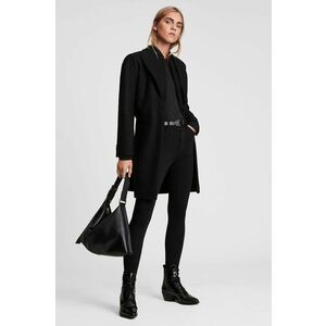 Vlnený kabát AllSaints čierna farba, prechodný vyobraziť