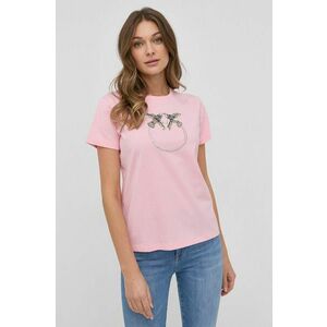 Bavlnené tričko Pinko ružová farba vyobraziť