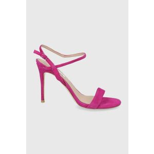 Semišové sandále Guess ružová farba vyobraziť