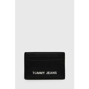 Puzdro na karty Tommy Jeans dámske, čierna farba vyobraziť