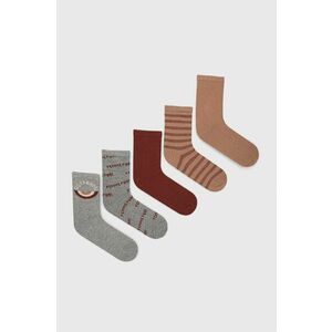 Detské ponožky Name it (5-pack) hnedá farba vyobraziť