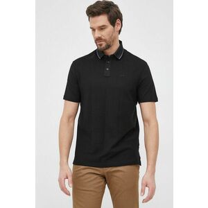 Bavlnené polo tričko Armani Exchange čierna farba, jednofarebné vyobraziť
