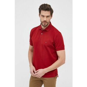 Polo tričko Tommy Hilfiger pánske, bordová farba, jednofarebné vyobraziť
