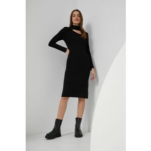 Vlnená sukňa Answear Lab čierna farba, mini, rovná vyobraziť