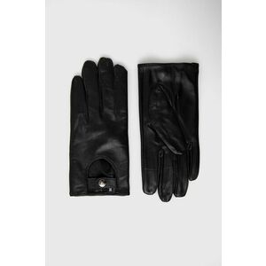Kožené rukavice Answear Lab dámske, čierna farba vyobraziť