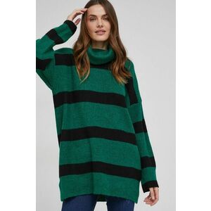 Vlnený sveter Answear Lab dámsky, zelená farba, teplý, s rolákom vyobraziť