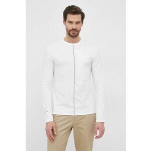 Bavlnené tričko s dlhým rukávom Armani Exchange biela farba, s potlačou vyobraziť