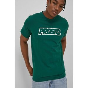Bavlnené tričko Prosto zelená farba, s potlačou vyobraziť