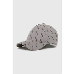 Bavlnená čiapka Guess šedá farba, vzorovaná vyobraziť